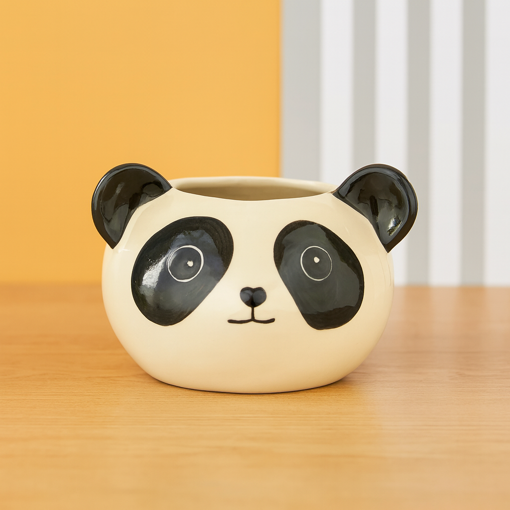 Handpainted Living Room Garden Decorative Flower Panda  Ceramic Planter