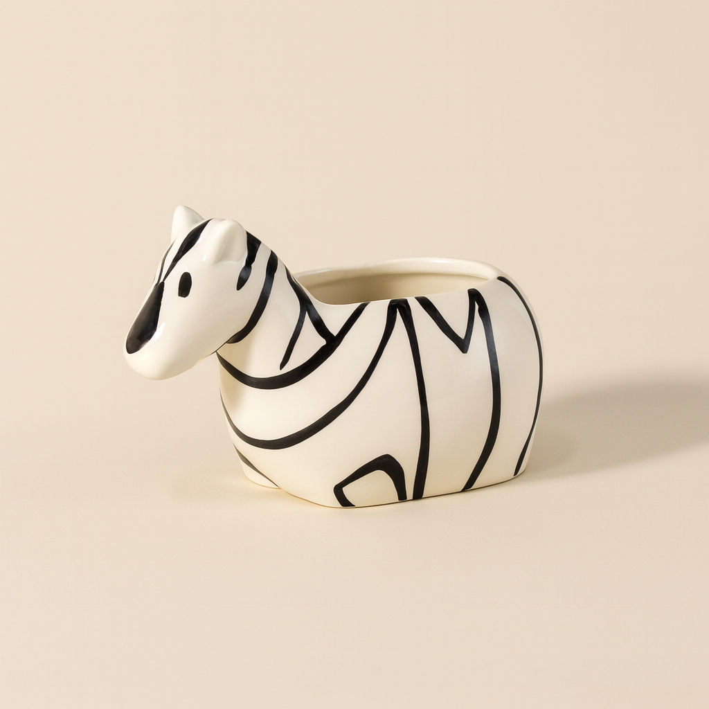 Handpainted Living Room Garden Decorative Flower Zebra Ceramic Planter