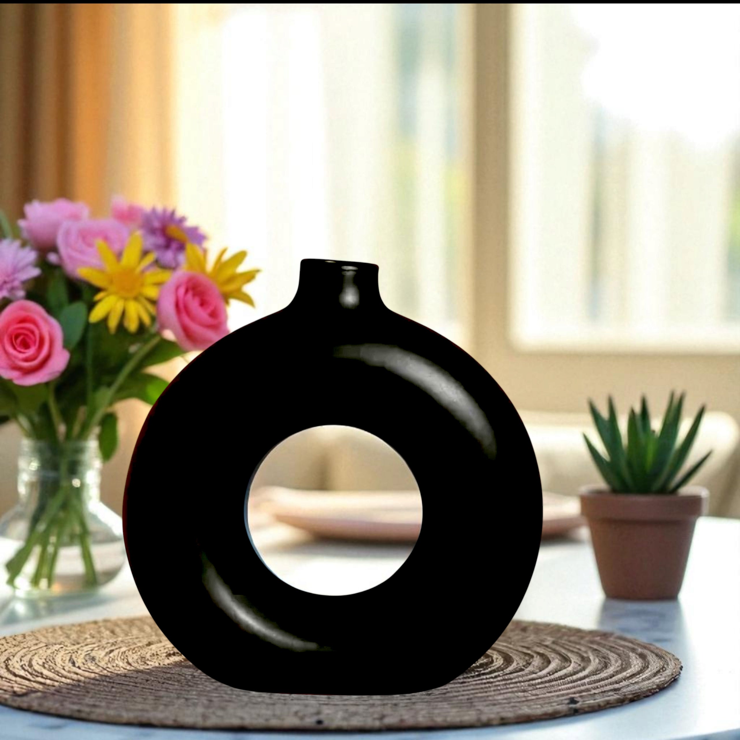 Porcel Donut Round Ceramic Vase