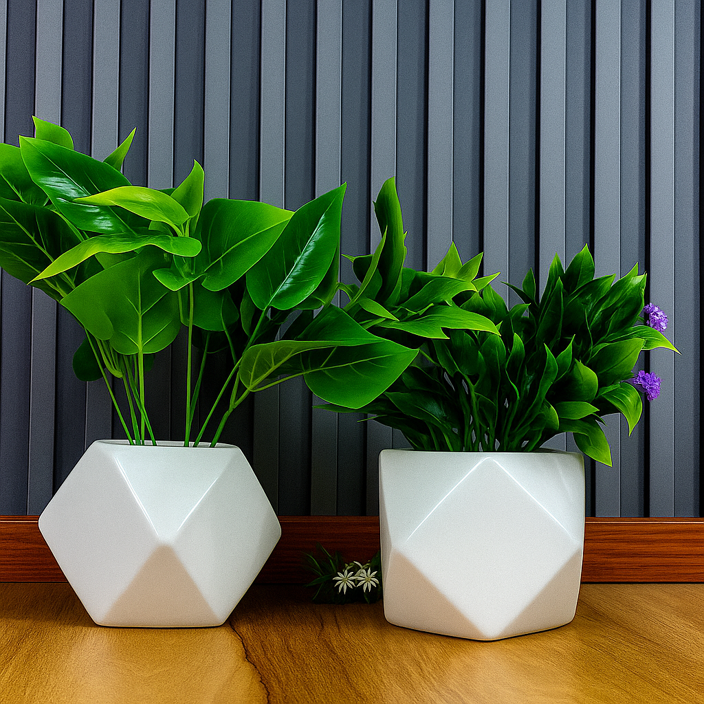 Ceramic Modern Planter Succulent Planter Diamond Shape Indoor Cactus Pots