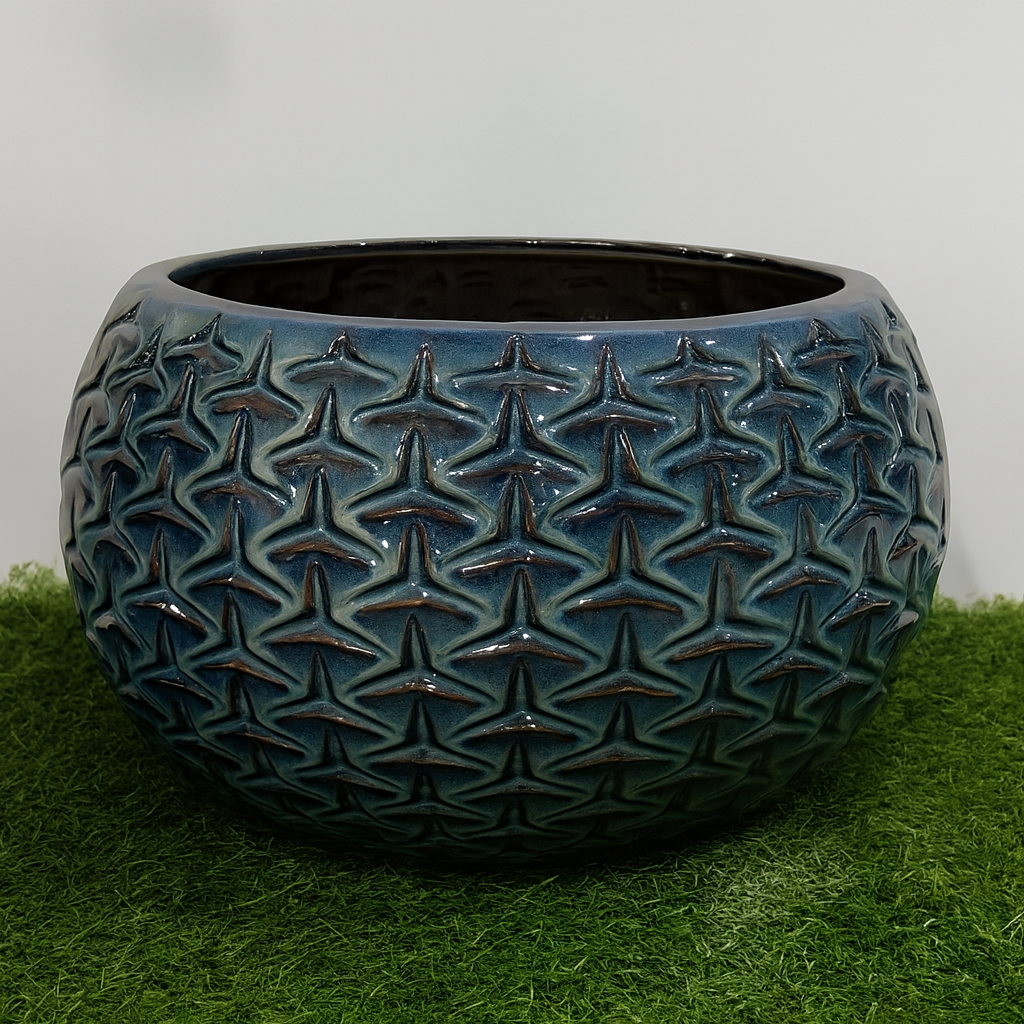 Metal Round Elegant Meena Design Planter Indoor