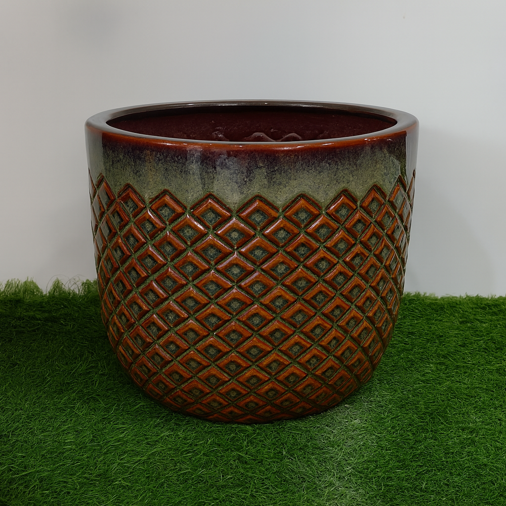 Designer Brown Chatai Ceramic Gamla Pot, For Outdoor
