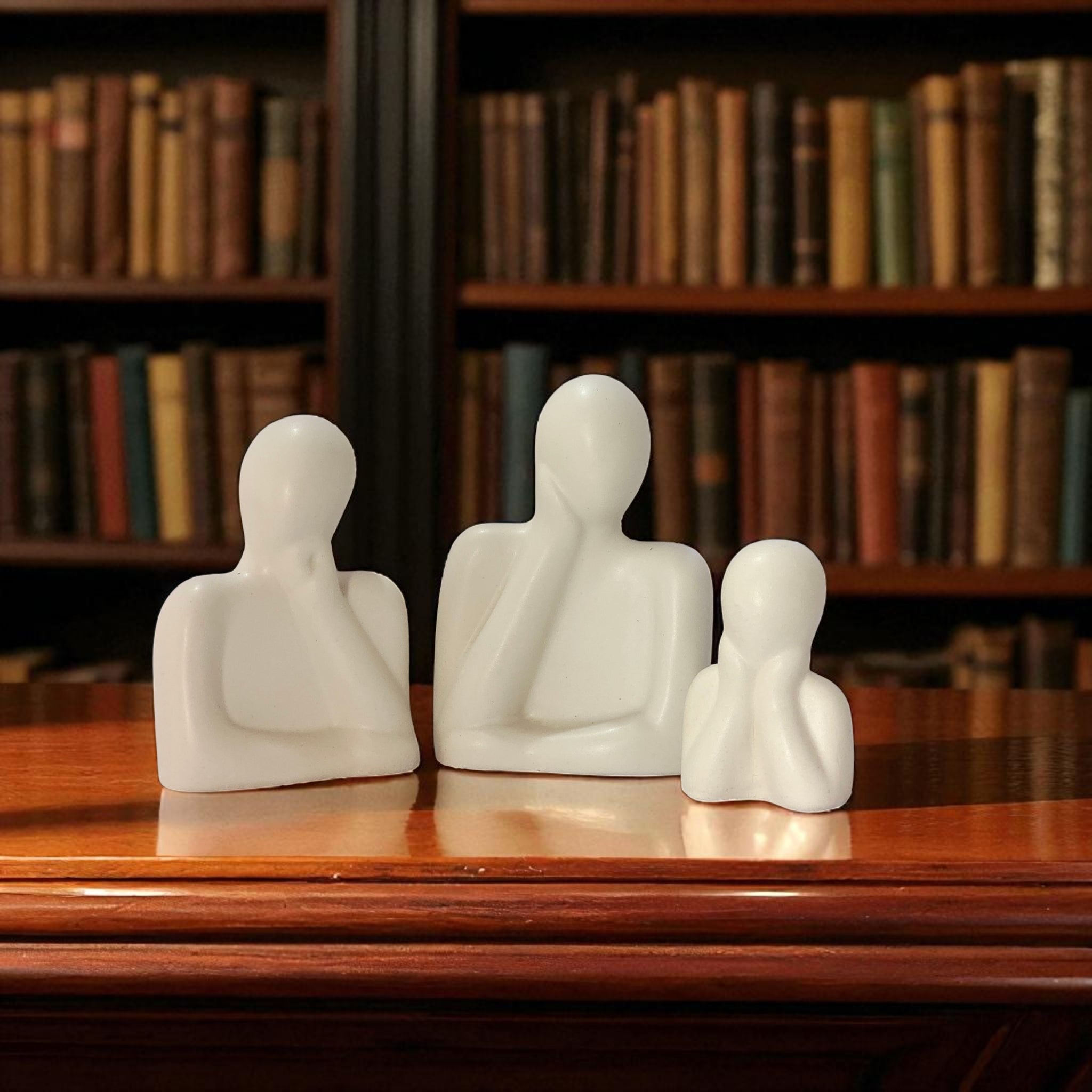 Modern Abstract Family Sculpture Set Ceramic Art Showpiece – Elegant Décor for Home and Office Spaces