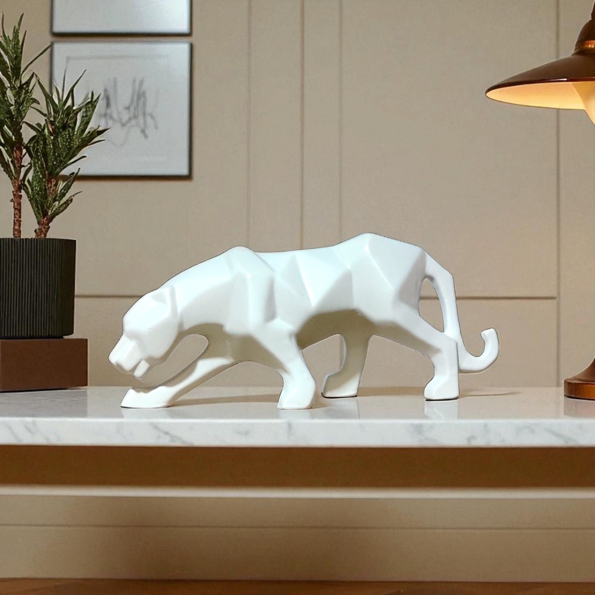 Geometric Panther - Home Decor(White)