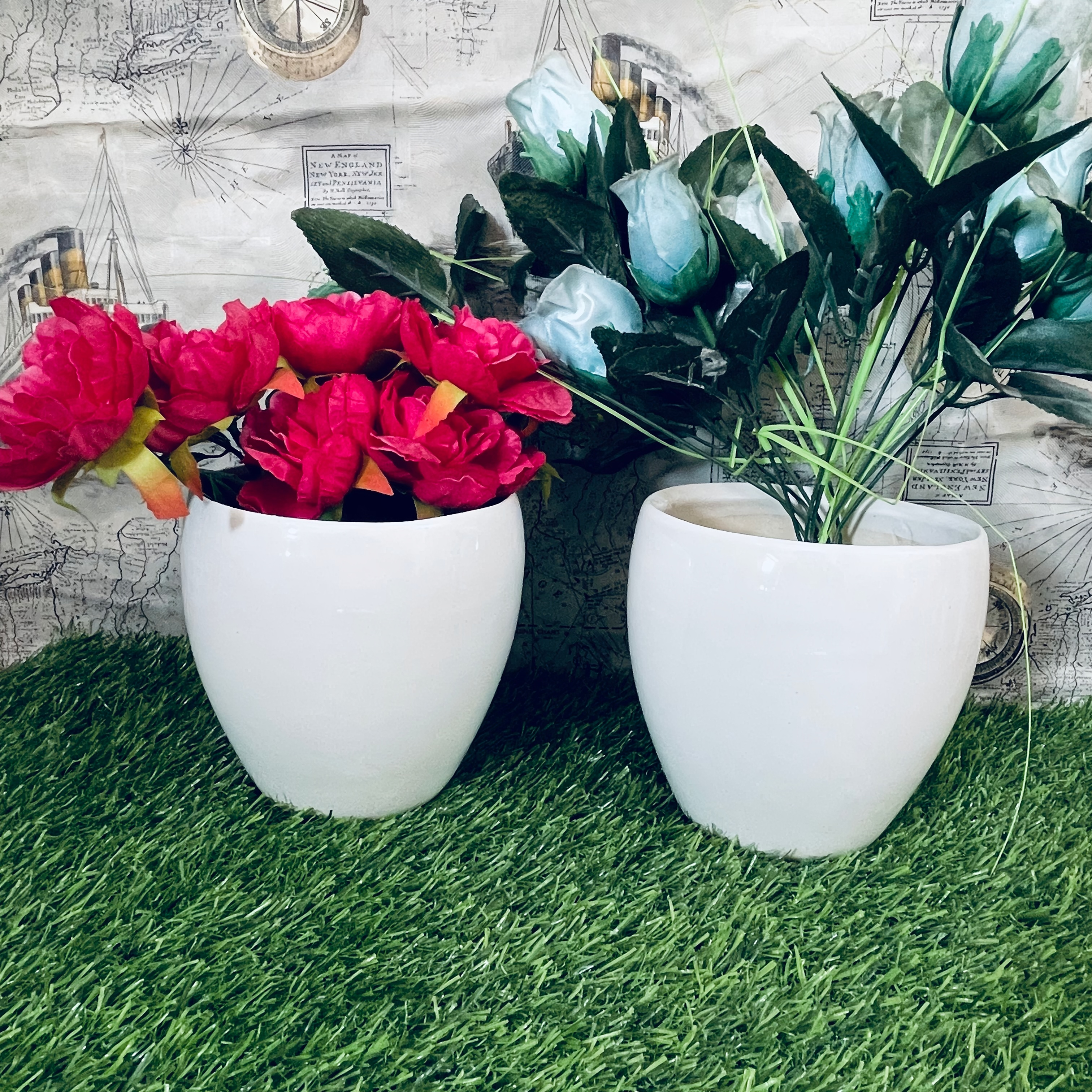 Bowl Fiberglass Planter - Flower Plant Pots