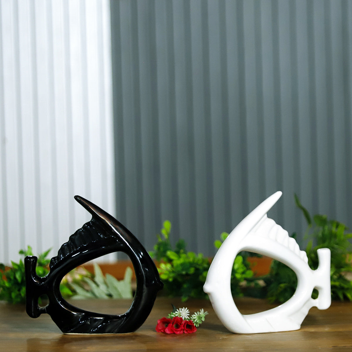 Fish Statue Panda Sculpture Premium Ceramic Home Décor Showpiece – Ideal for Living Room, Bedroom, or Office Display
