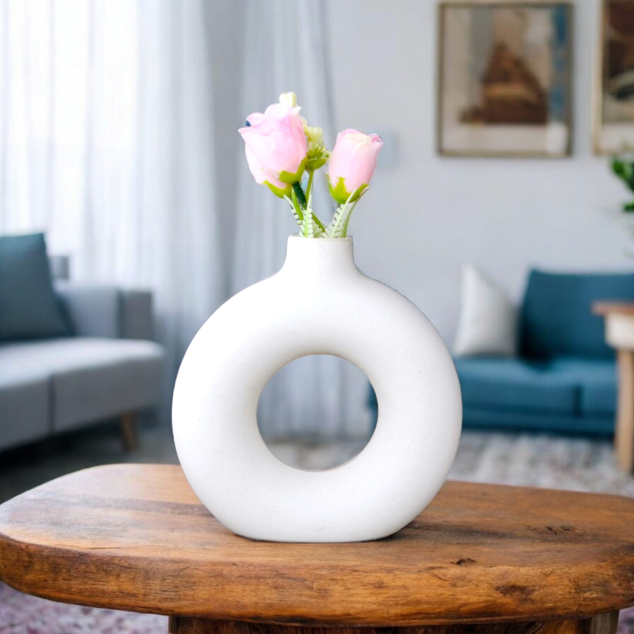 Ceramic Flower Vase for Artificial Flowers – Stylish Home & Office Décor Centerpiece