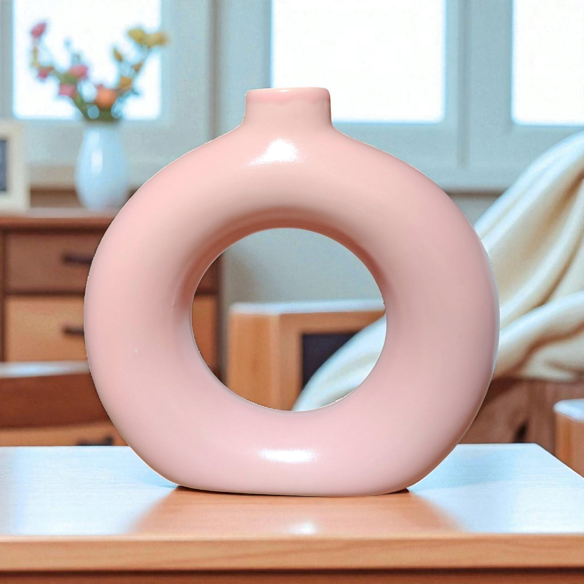 Modern Ceramic Donut Vase